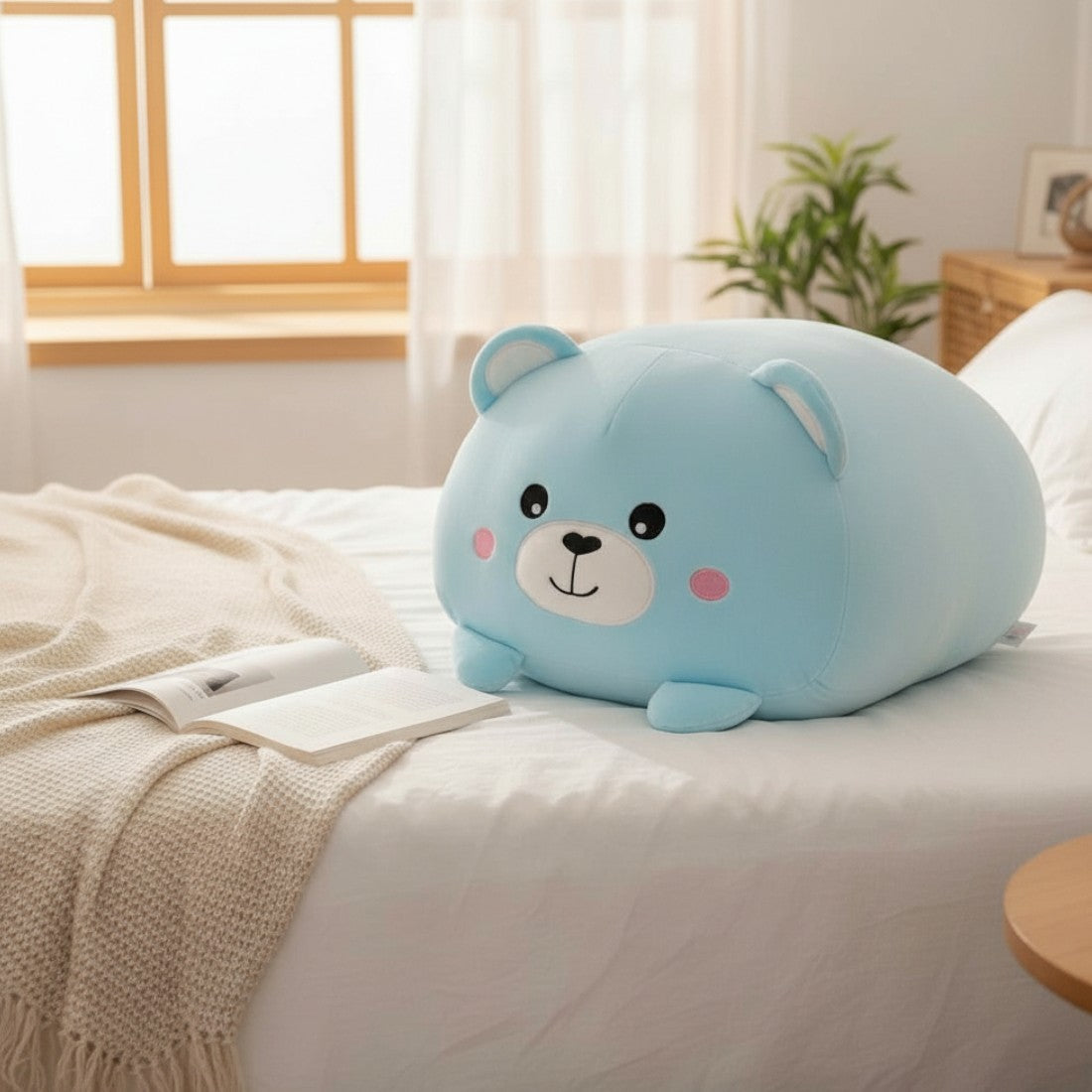 Peluche kawaii orsetto blu morbidissimo stile squishmallow