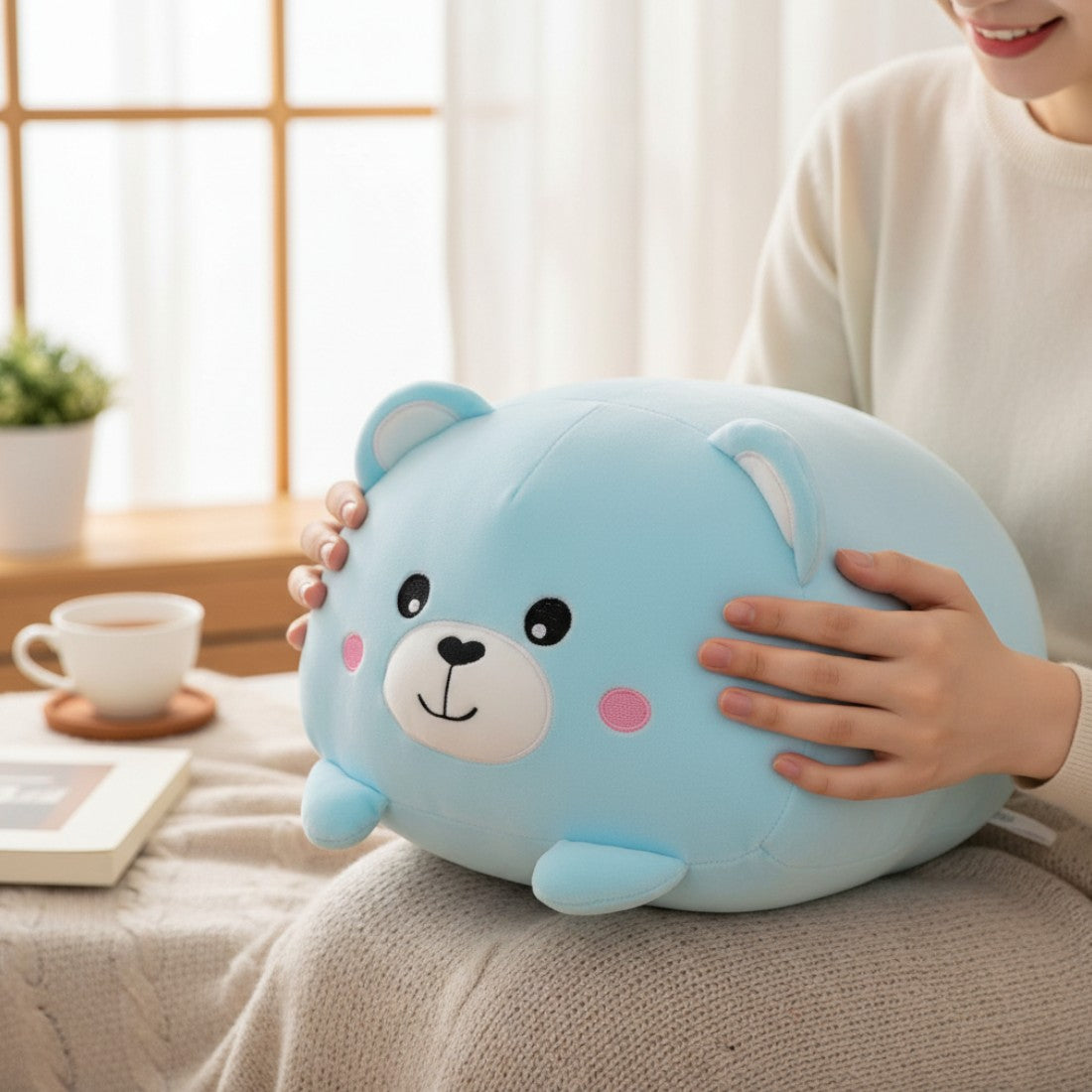 Peluche kawaii orsetto blu morbidissimo stile squishmallow