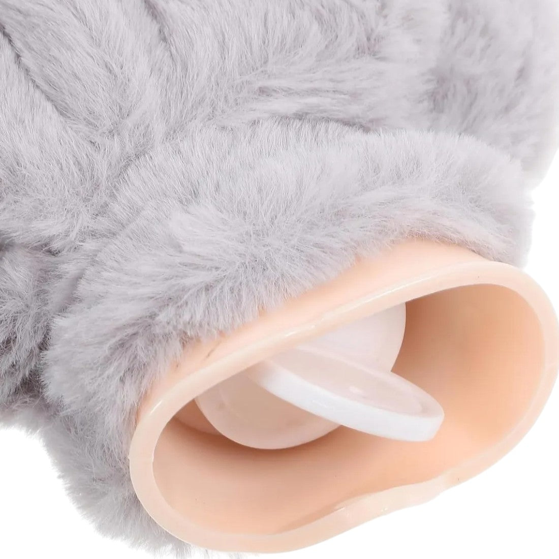 Borsa dell'acqua calda rotonda in peluche con orecchie di coniglio