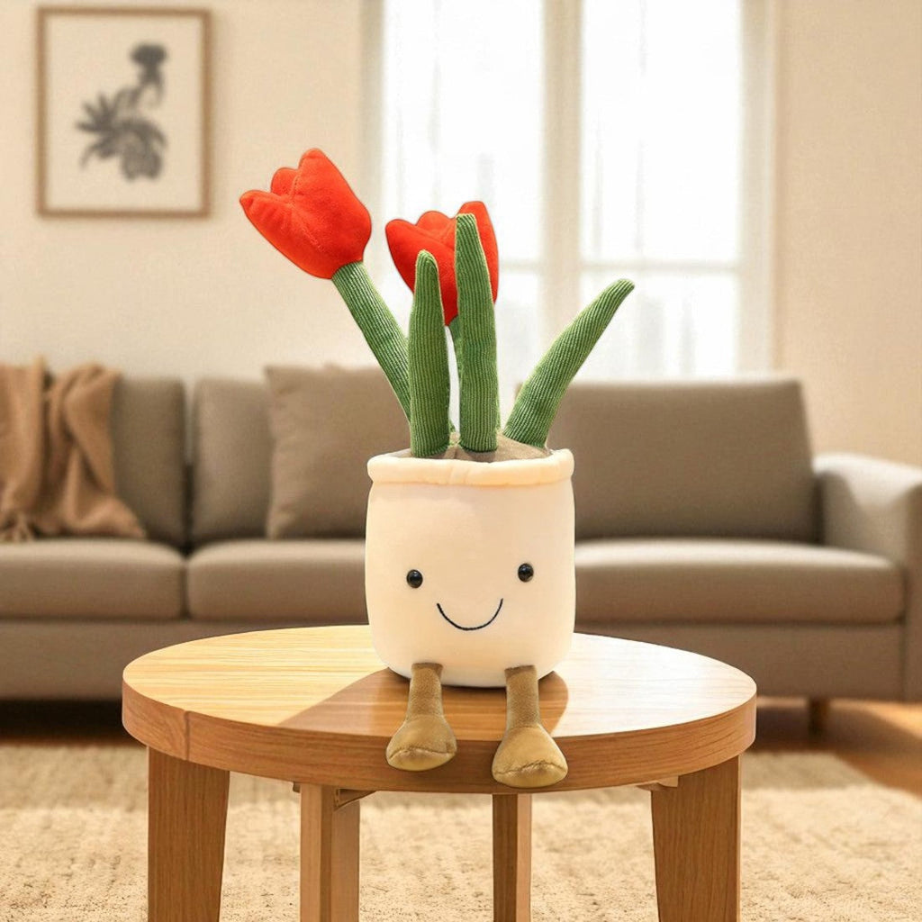 Peluche pianta kawaii tulipani in vaso