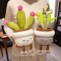 Peluche kawaii pianta in vaso tondo