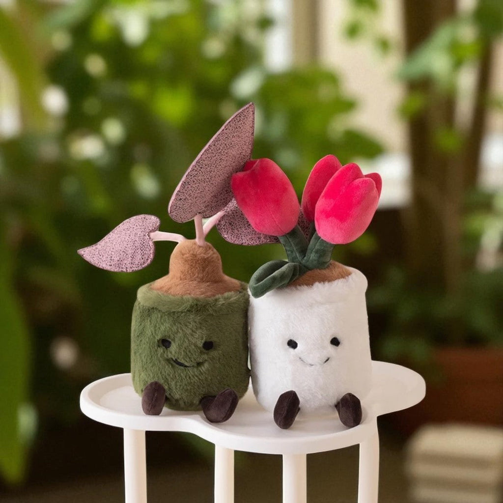 Peluche pianta kawaii vaso verde