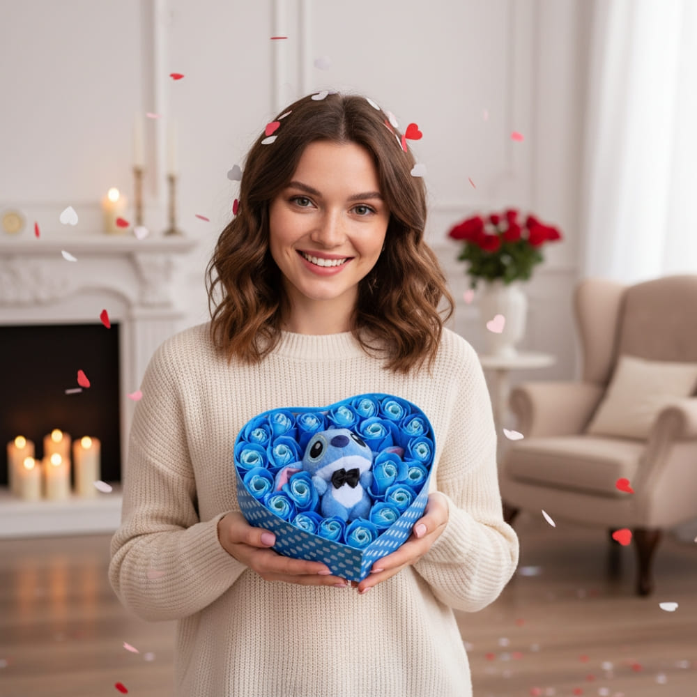 Peluche Stitch cofanetto amore