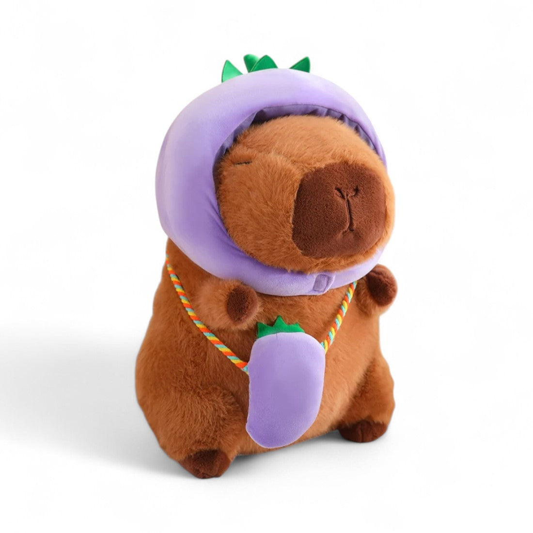 Peluche Capybara con cappellino e sacchetto verdura