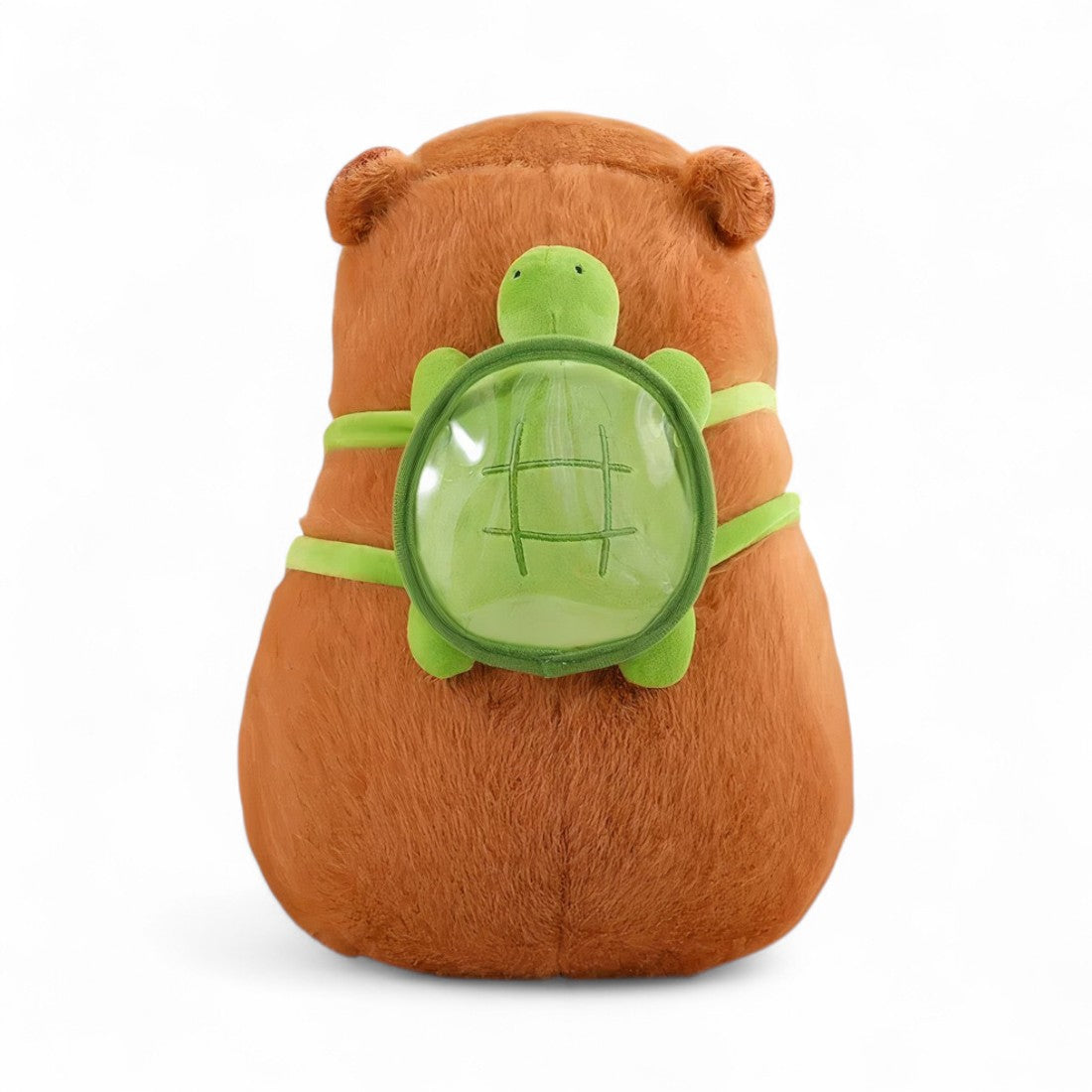 Capybara di peluche con zaino tartaruga