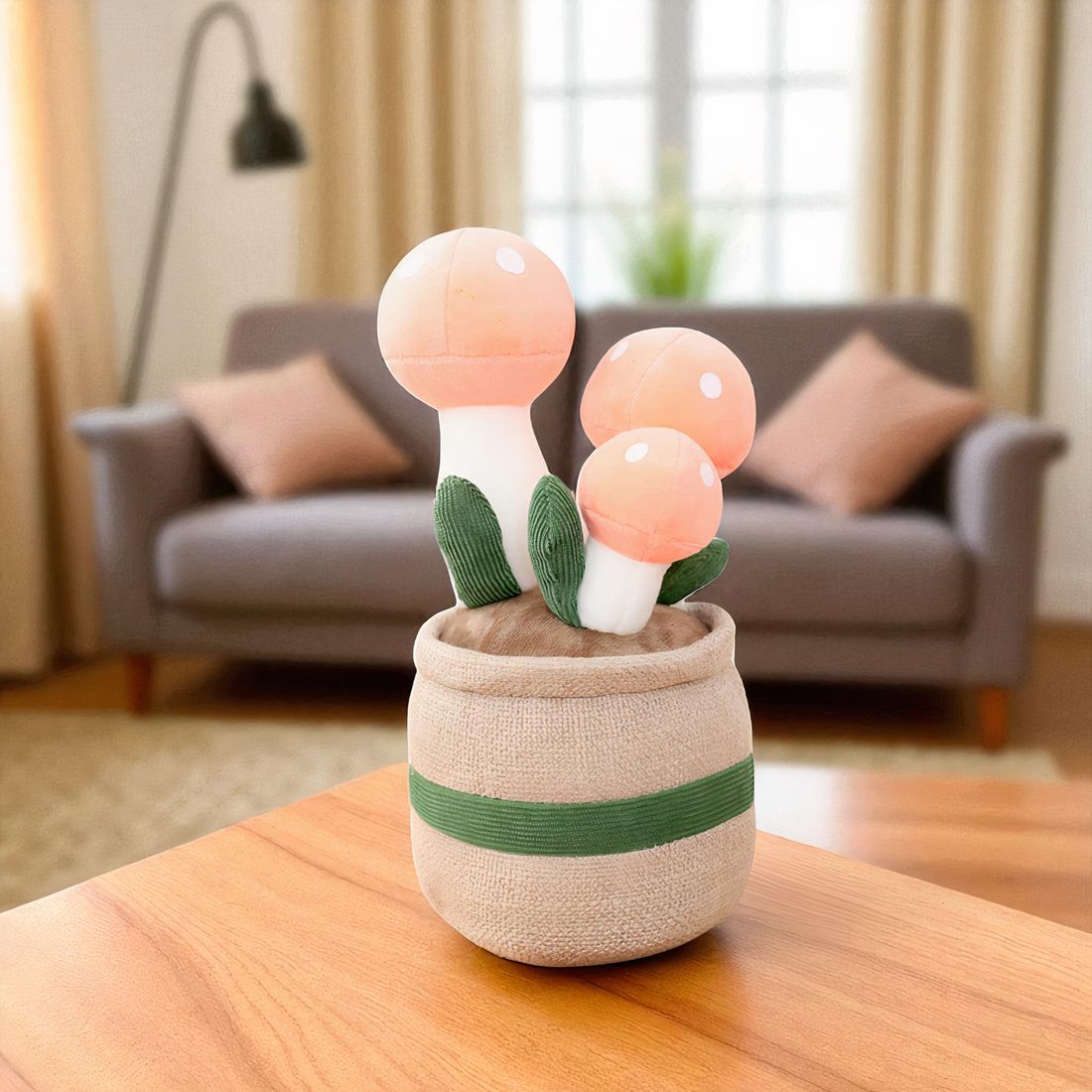 Peluche pianta kawaii fungo decorativo morbido