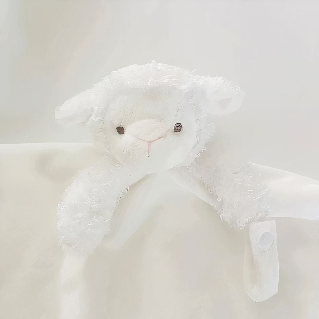 Doudou pecora bianca porta ciuccio per neonati