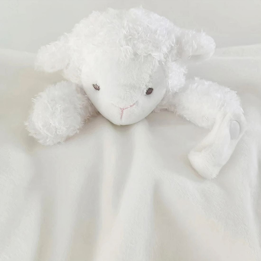 Doudou pecora bianca porta ciuccio per neonati