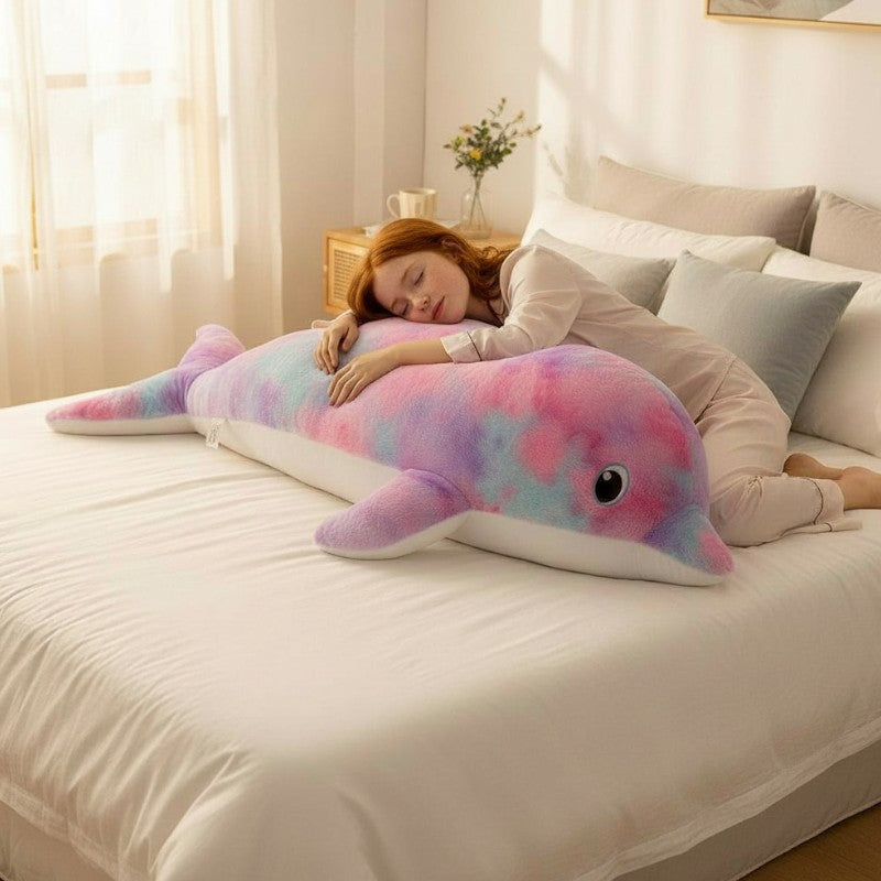 Peluche delfino gigante arcobaleno