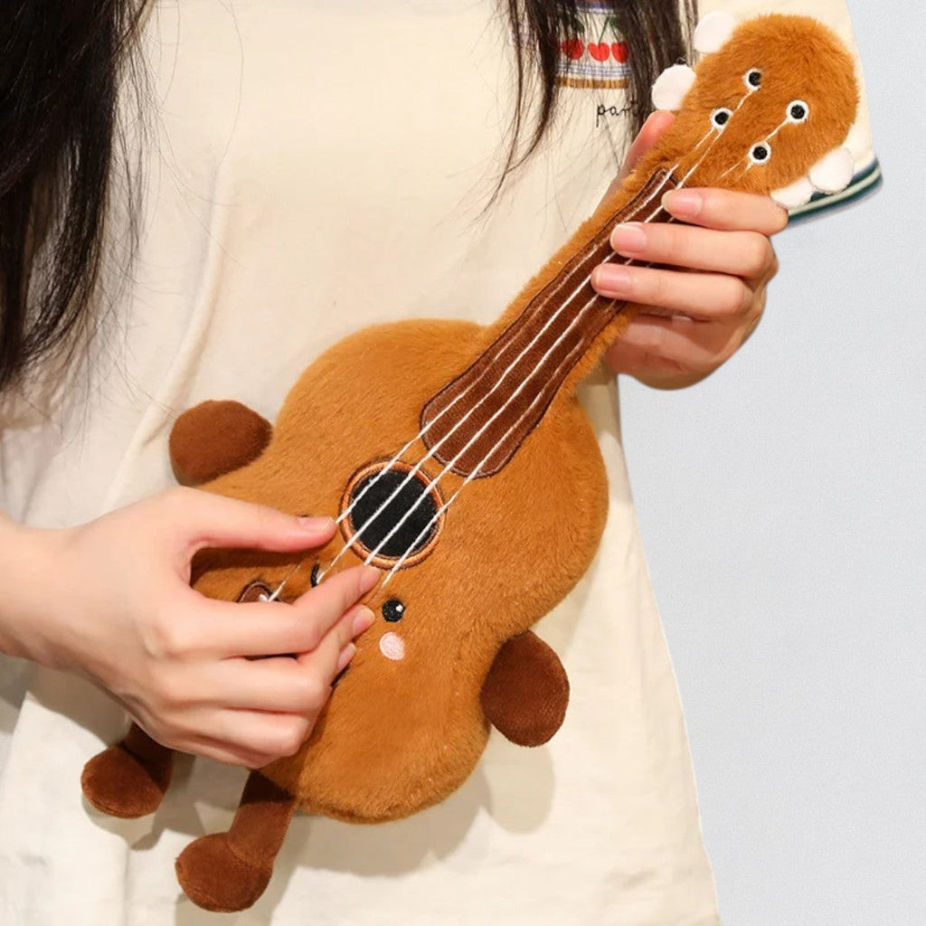 Peluche strumento kawaii chitarra sorridente