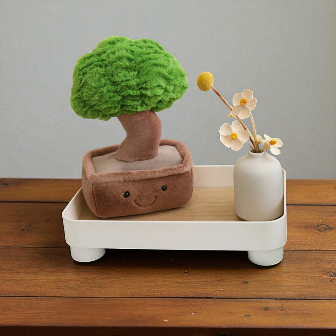 Peluche pianta kawaii bonsai sorriso tenero