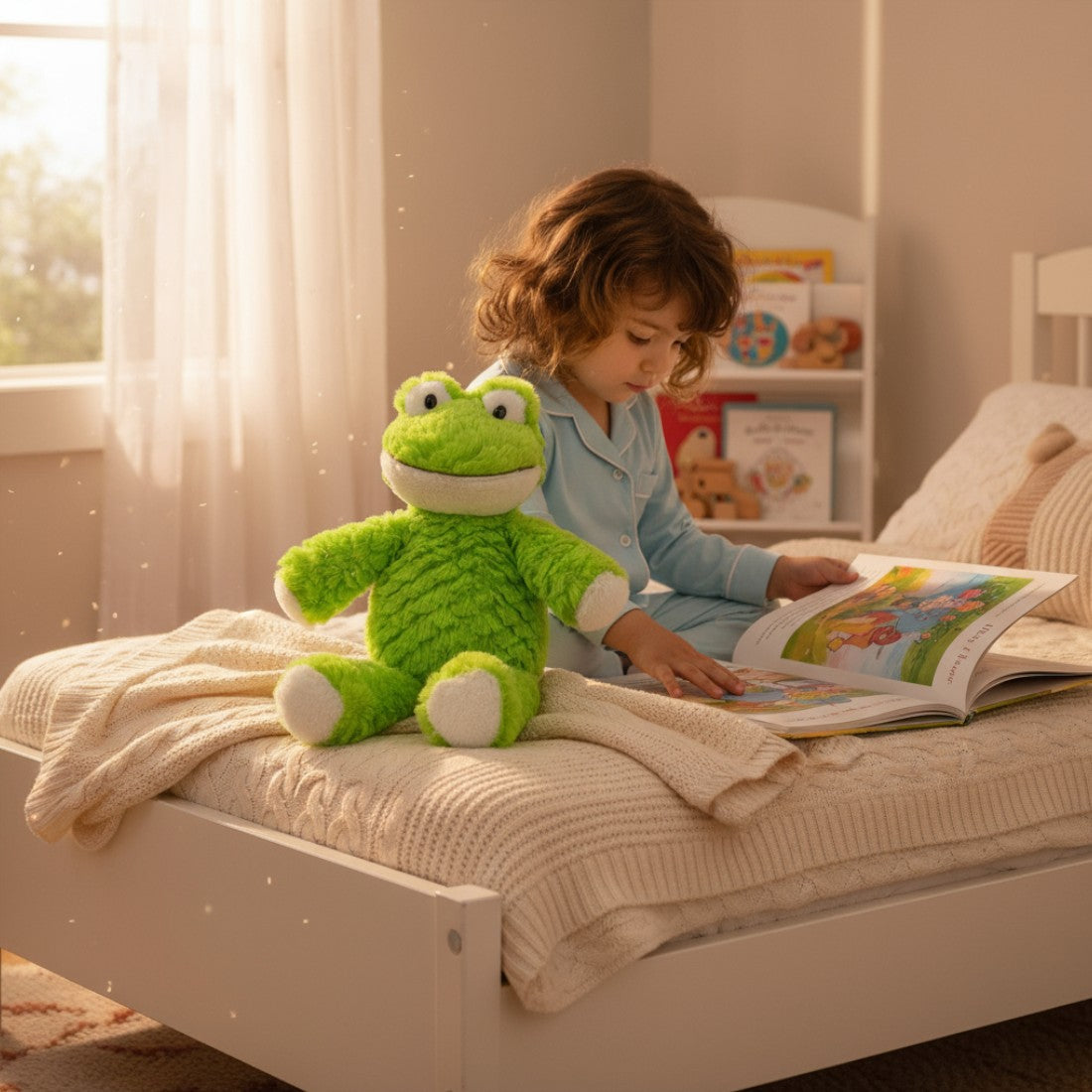 Ranocchia verde morbida di peluche
