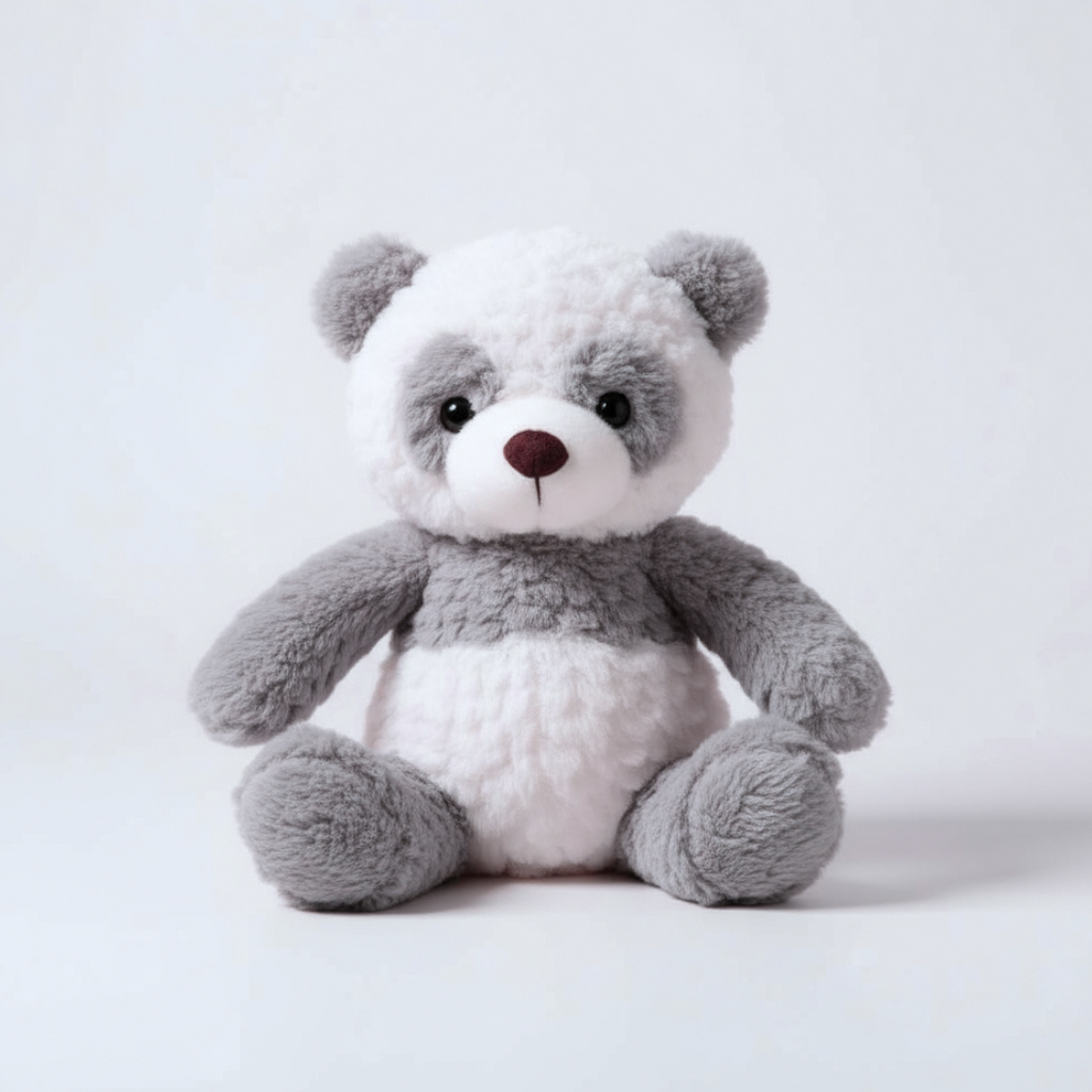 Peluche panda grigio tutto morbido