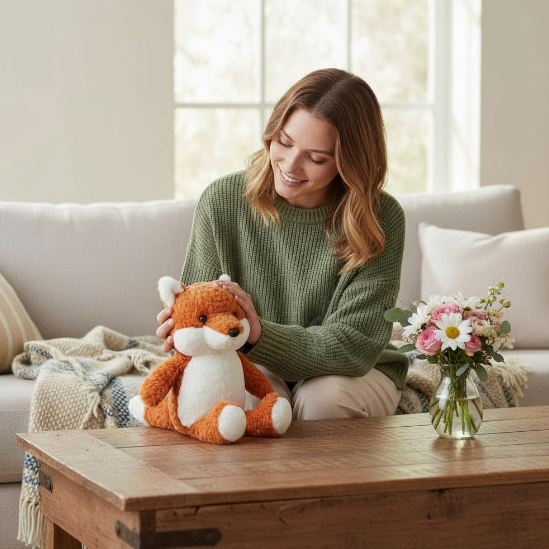 Peluche volpe rossa morbida