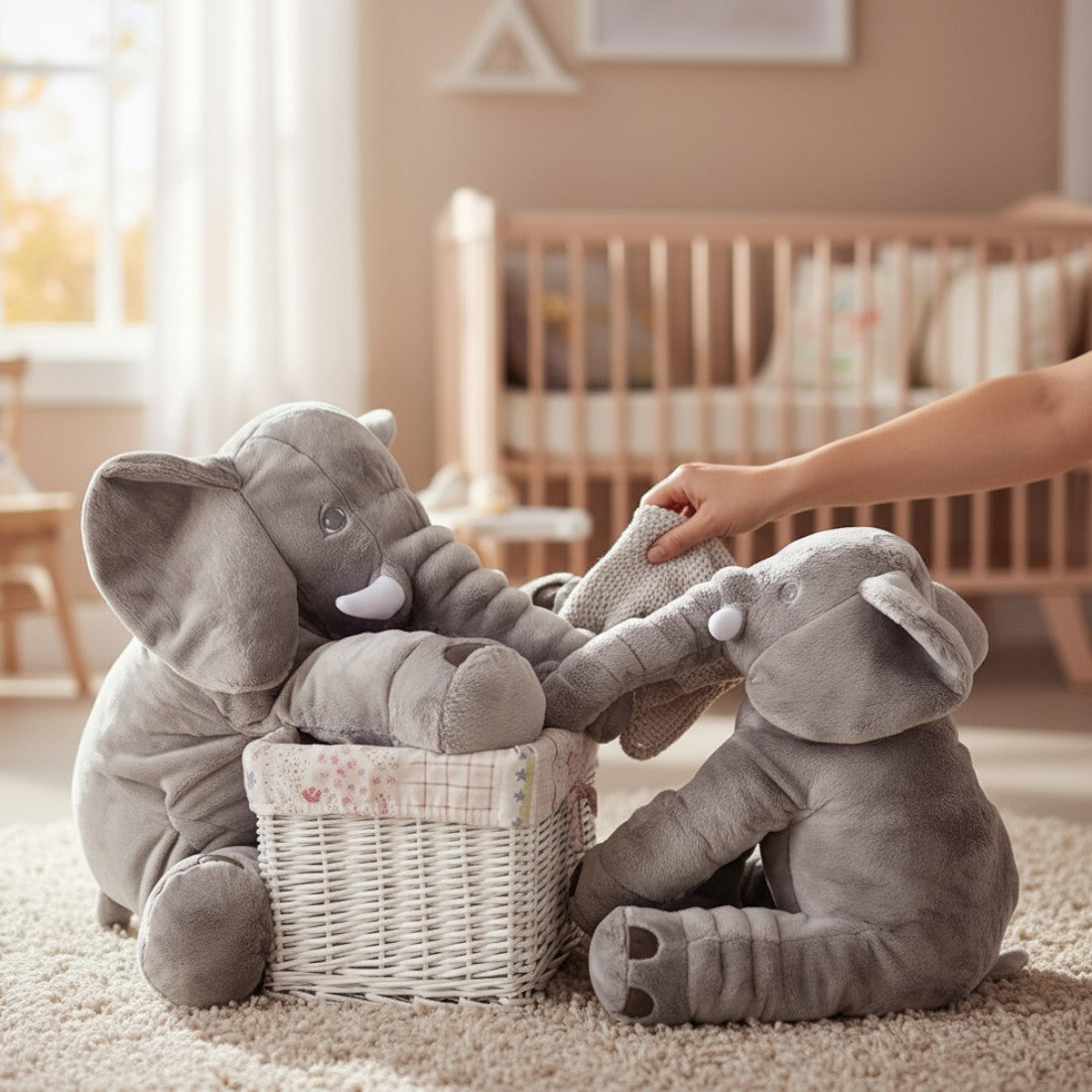 Peluche elefante grigio morbido 40 cm