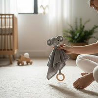 Doudou peluche testa elefante all'uncinetto per neonati