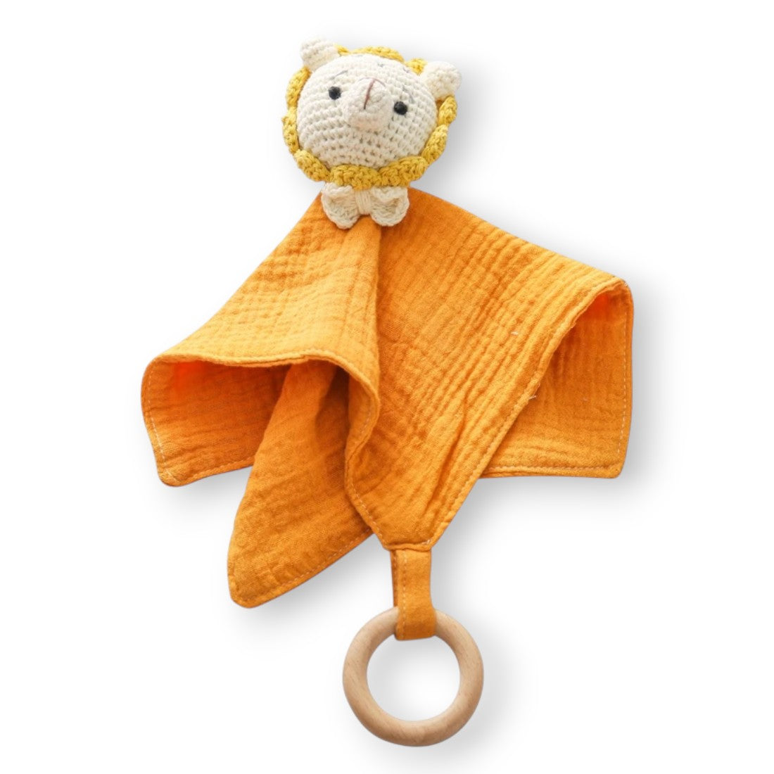 Doudou peluche testa leone all'uncinetto per neonati
