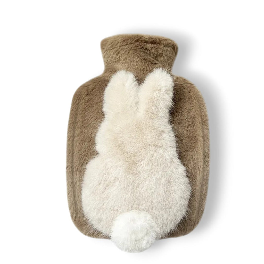 Borsa dell'acqua calda in peluche morbido con coniglietto