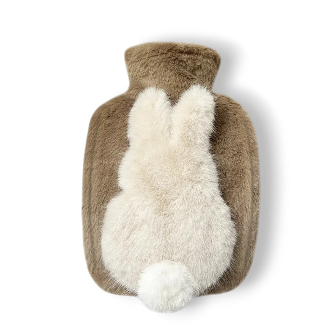 Borsa dell'acqua calda in peluche morbido con coniglietto