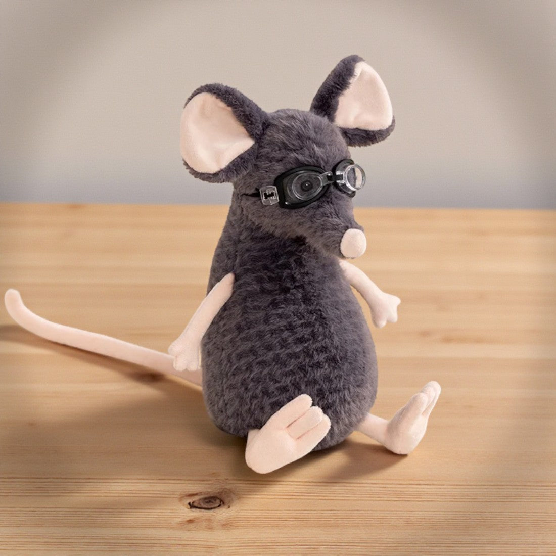 Peluche topo grigio esploratore