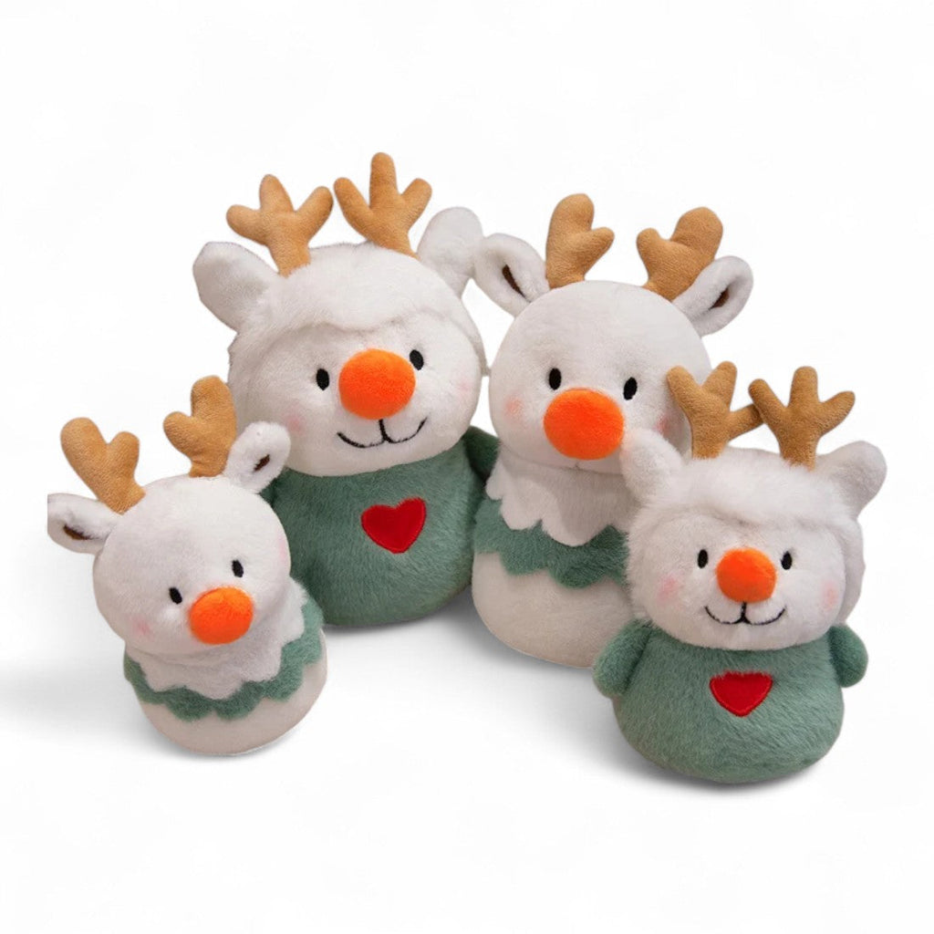 Peluche di Natale duo renna pupazzo di neve