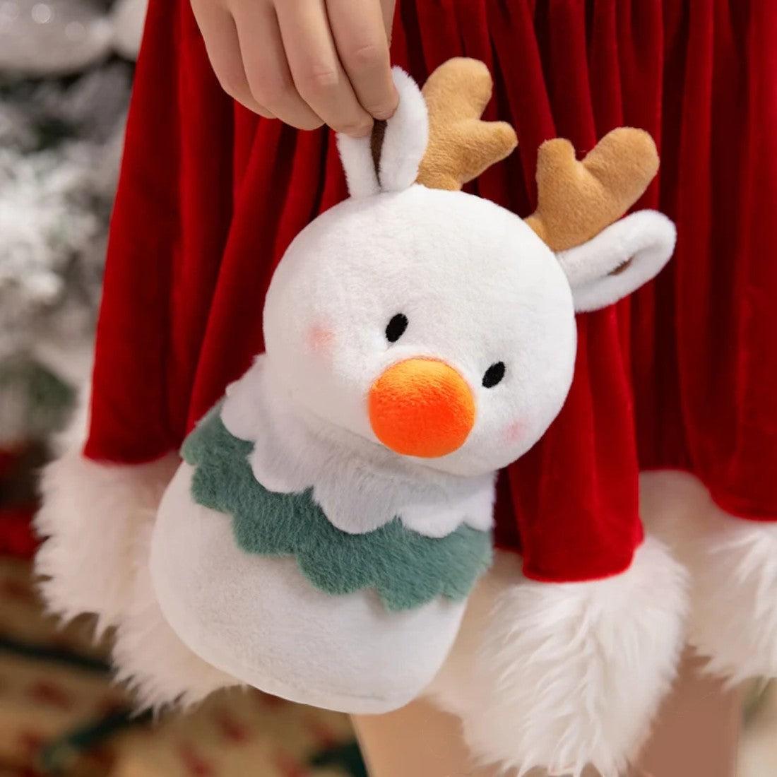 Peluche di Natale duo renna pupazzo di neve