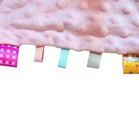 Doudou quadrato testa peluche topolino rosa pastello