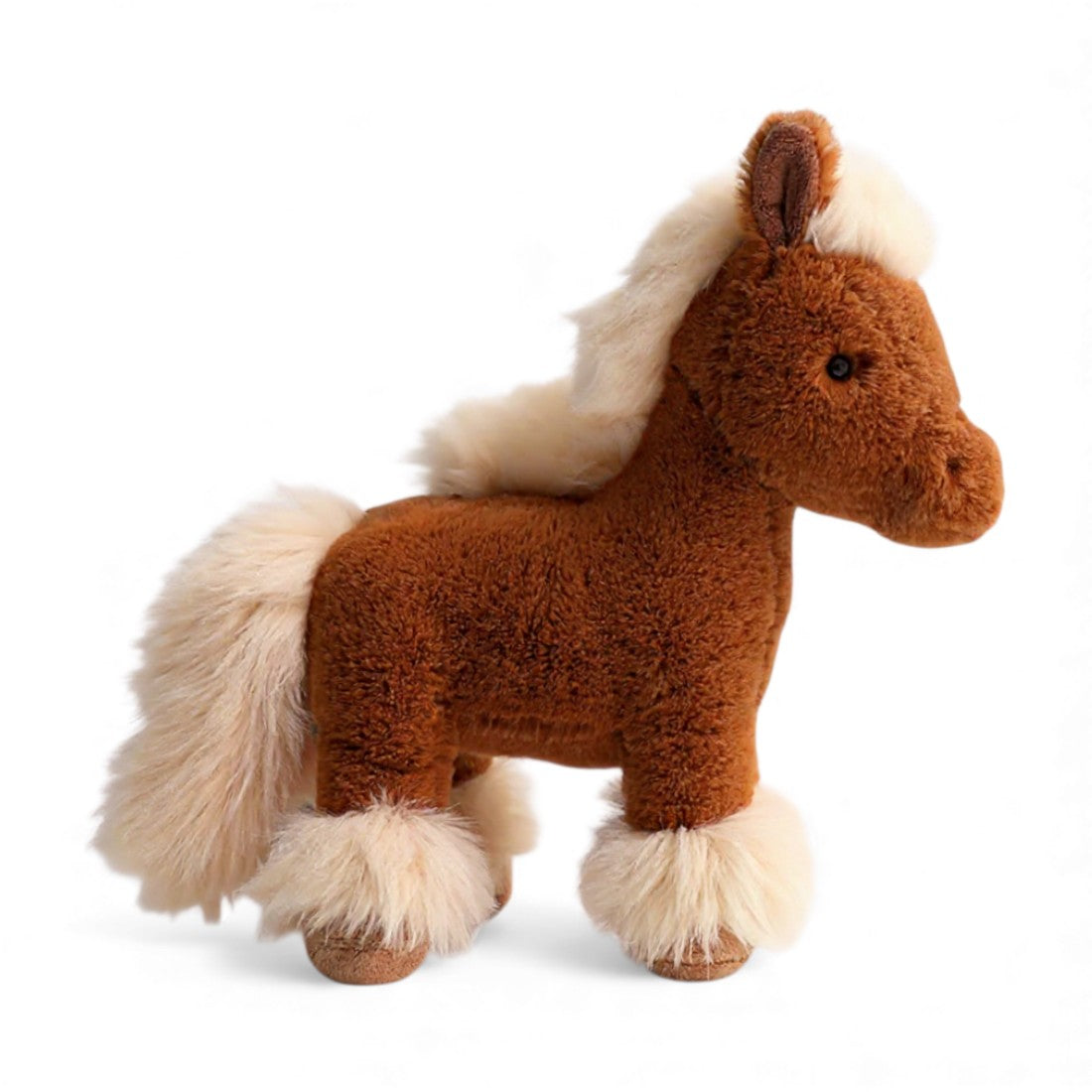 Cavallo di peluche morbido con criniera setosa