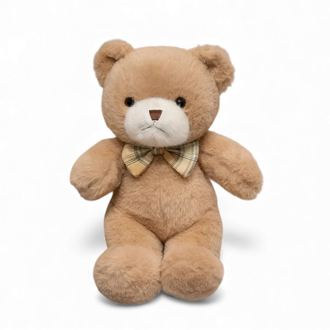 Peluche orso morbido con fiocco vichy