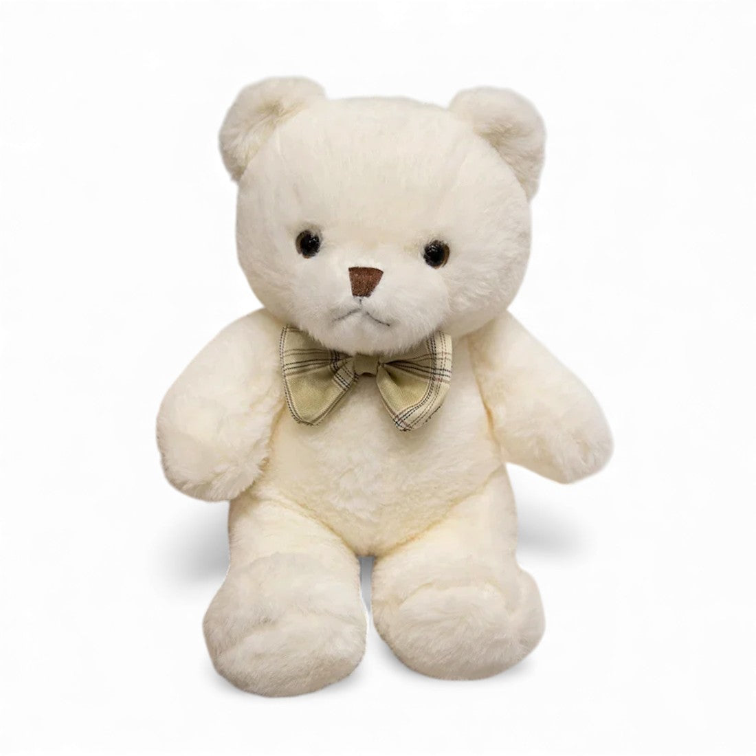 Peluche orso morbido con fiocco vichy