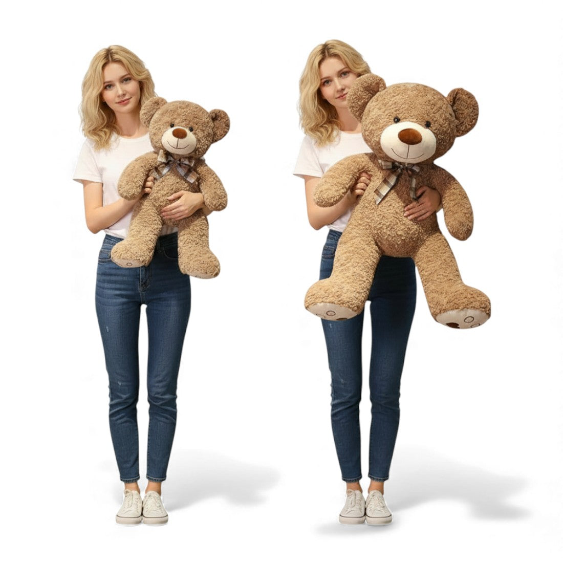 Peluche orso riccio tradizionale con fiocco retrò