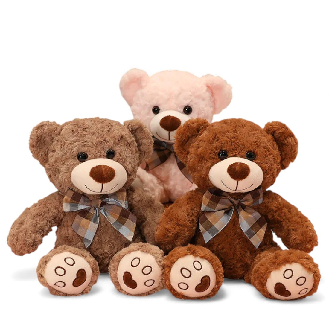 Peluche orso riccio tradizionale con fiocco retrò