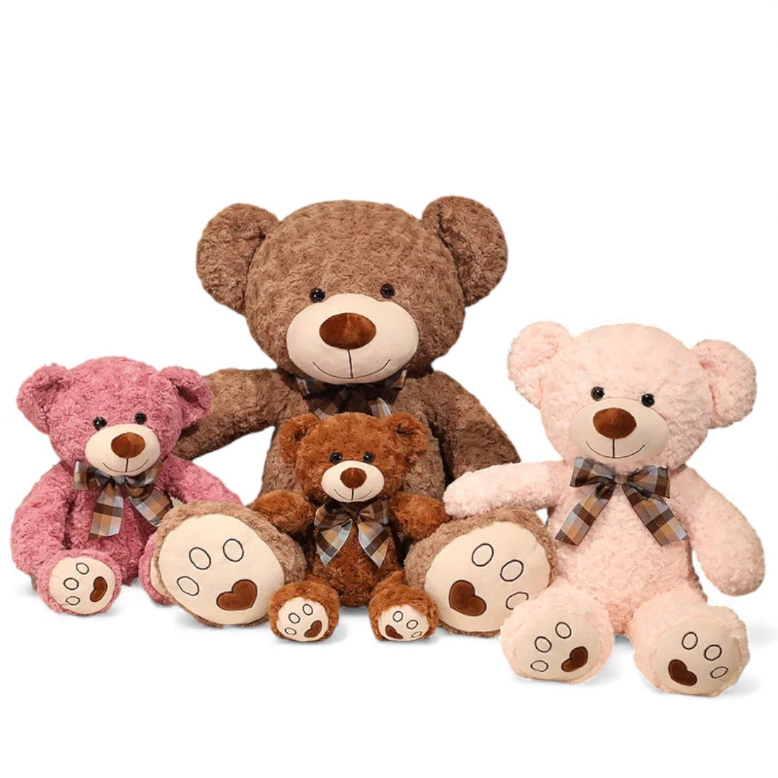 Peluche orso riccio tradizionale con fiocco retrò