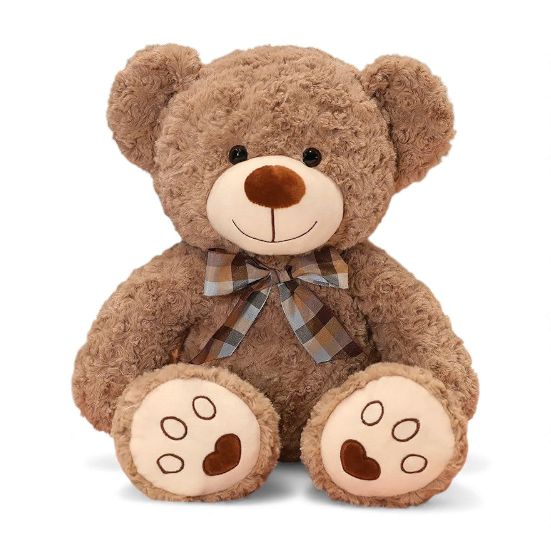 Peluche orso riccio tradizionale con fiocco retrò