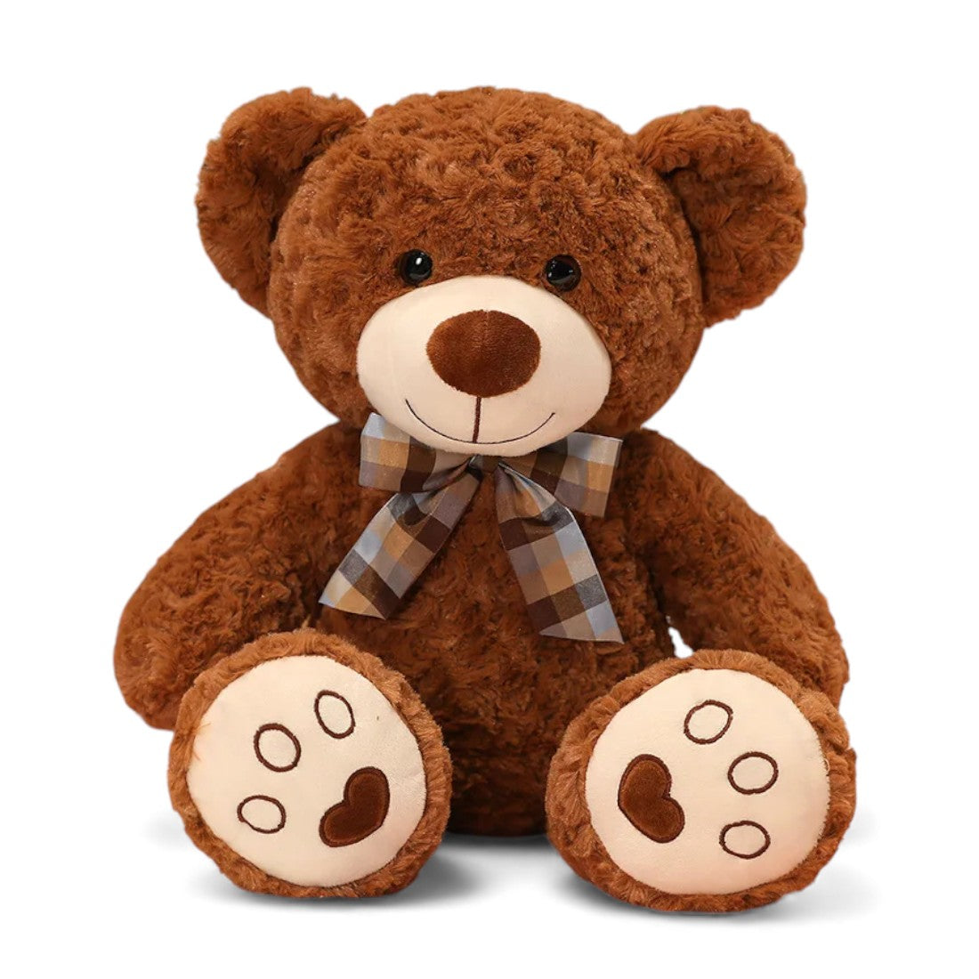 Peluche orso riccio tradizionale con fiocco retrò