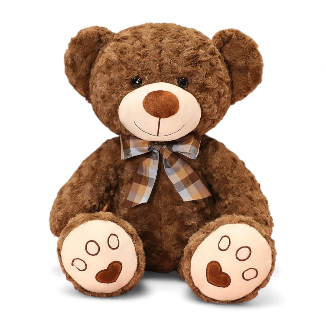 Peluche orso riccio tradizionale con fiocco retrò