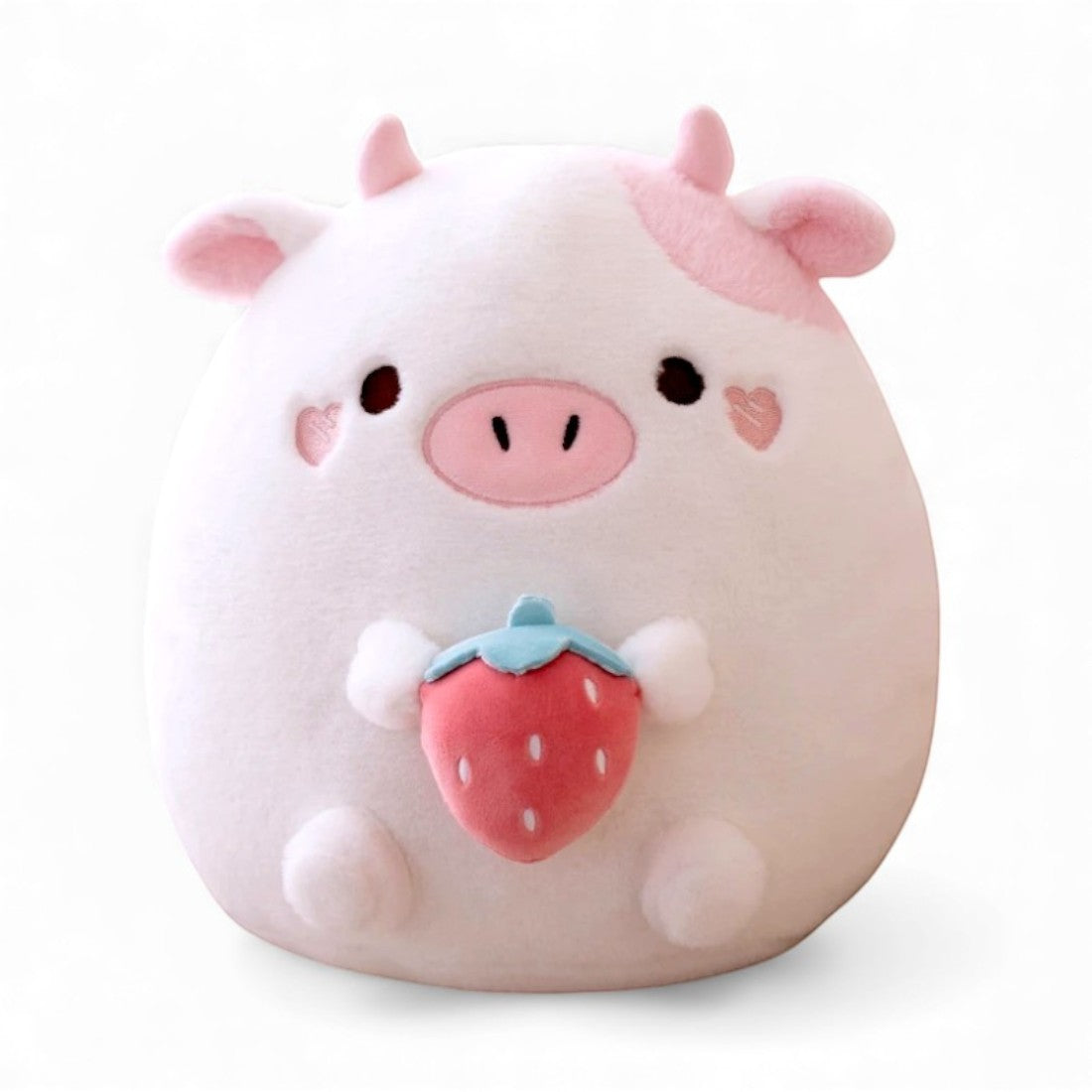 Cuscino peluche tipo Squishmallow maiale bianco