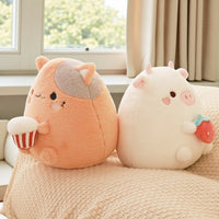 Cuscino peluche tipo Squishmallow maiale bianco