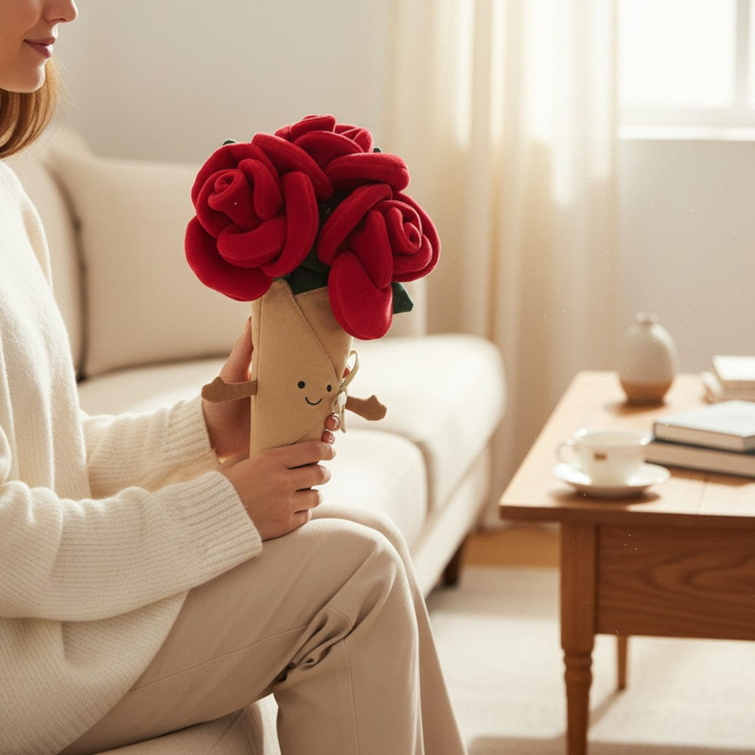 Peluche bouquet di rose rosse kawaii
