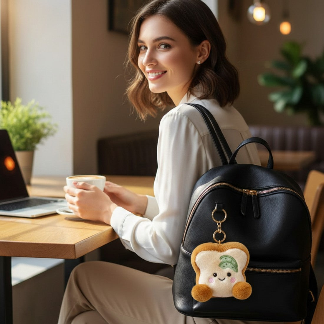 Portachiavi toast kawaii di peluche