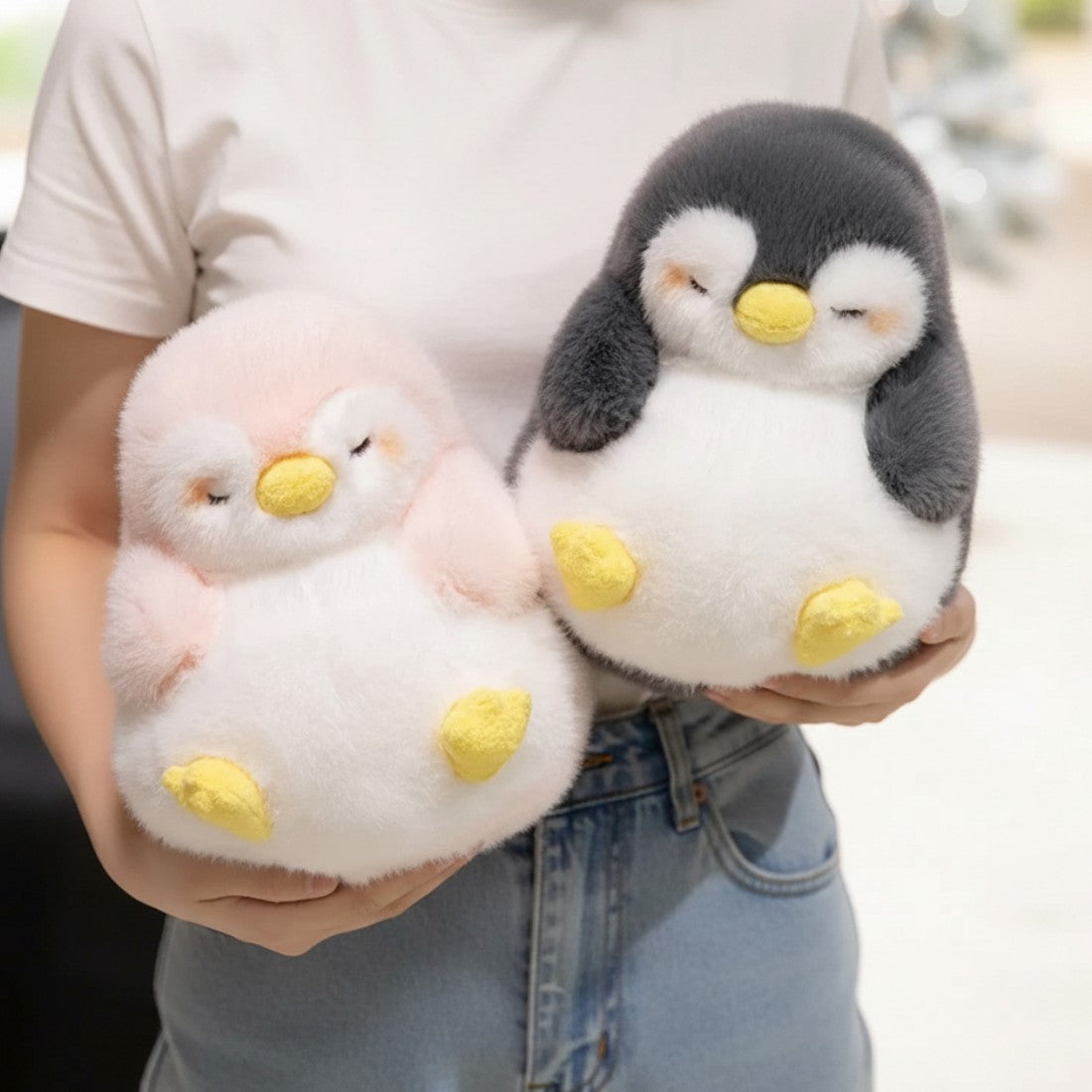 Peluche pinguino morbido addormentato