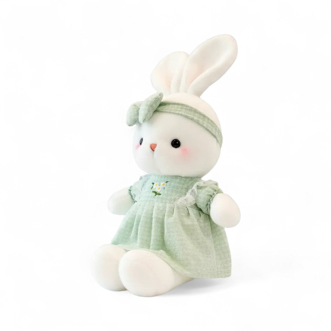 Adorabile peluche coniglio con vestitino a fiori