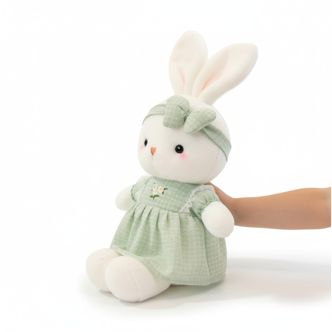 Adorabile peluche coniglio con vestitino a fiori