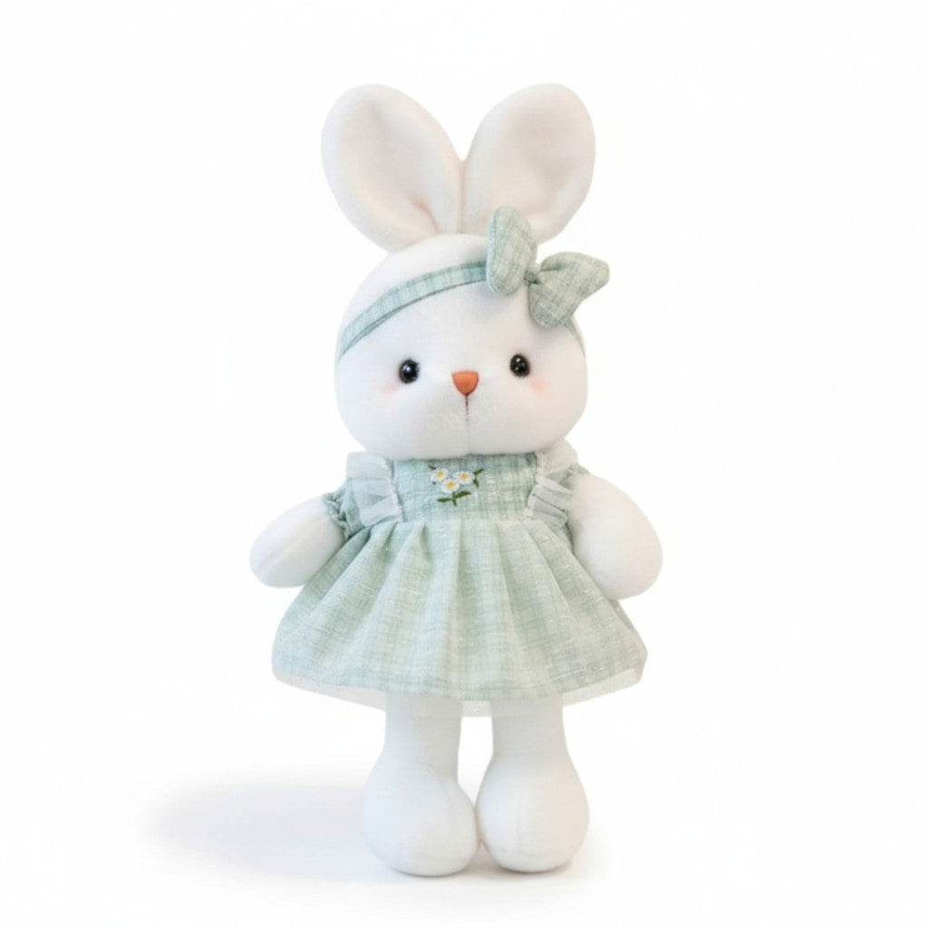 Adorabile peluche coniglio con vestitino a fiori