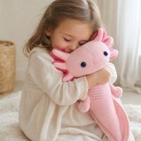 Cuscino Peluche Axolotl Rosa - utilizzo accogliente in casa