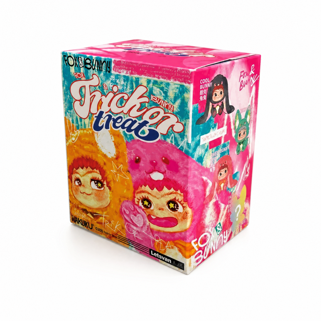 Blind Box Peluche Wakuku Fox & Bunny - Sfondo bianco frontale