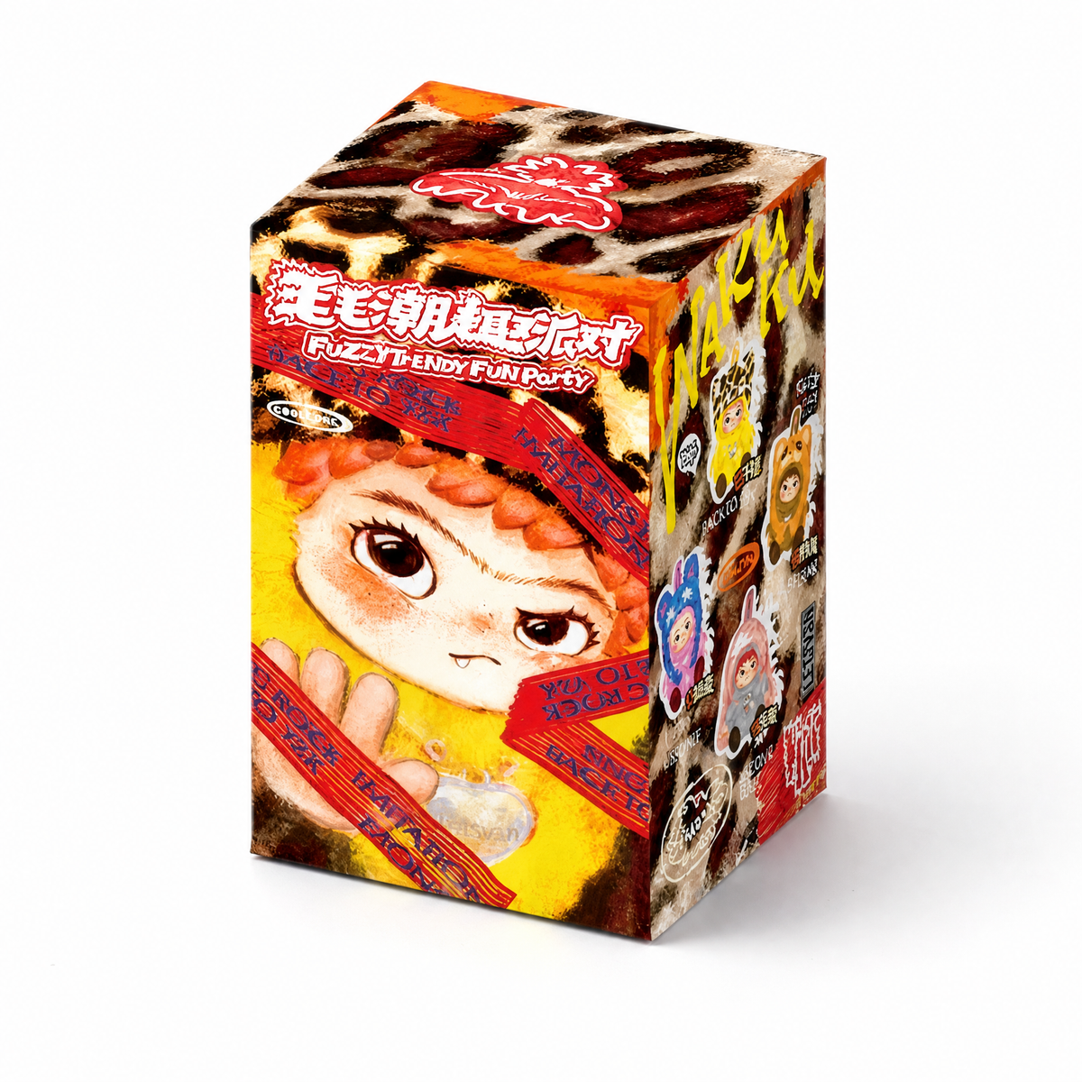 Blind Box Peluche Wakuku Fuzzy Fun Party - Sfondo bianco frontale