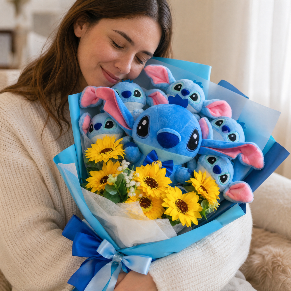 Bouquet Peluche Stitch con Fiori - Utilizzo cosy in interni