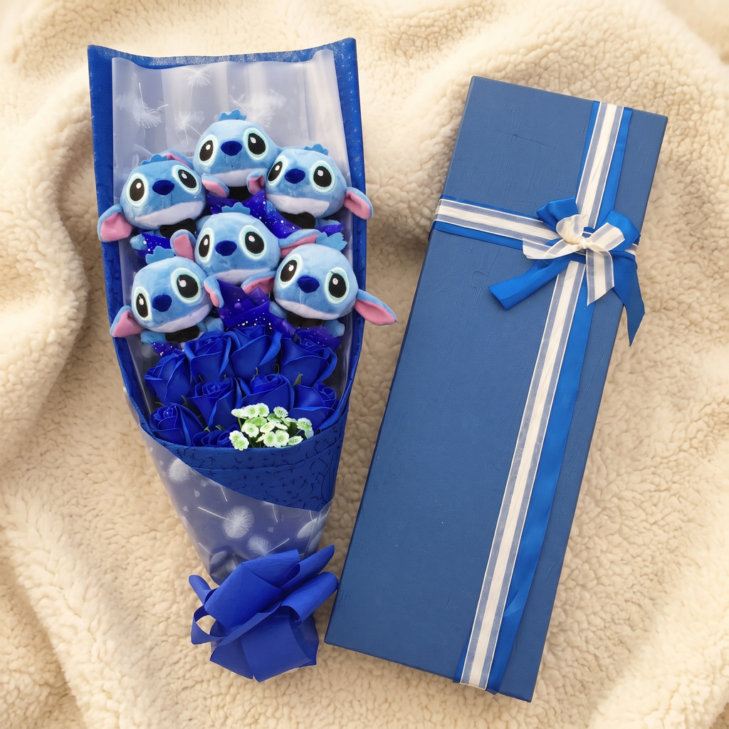 Bouquet Peluche Stitch Gentleman 6 Pezzi - Dettaglio materiale