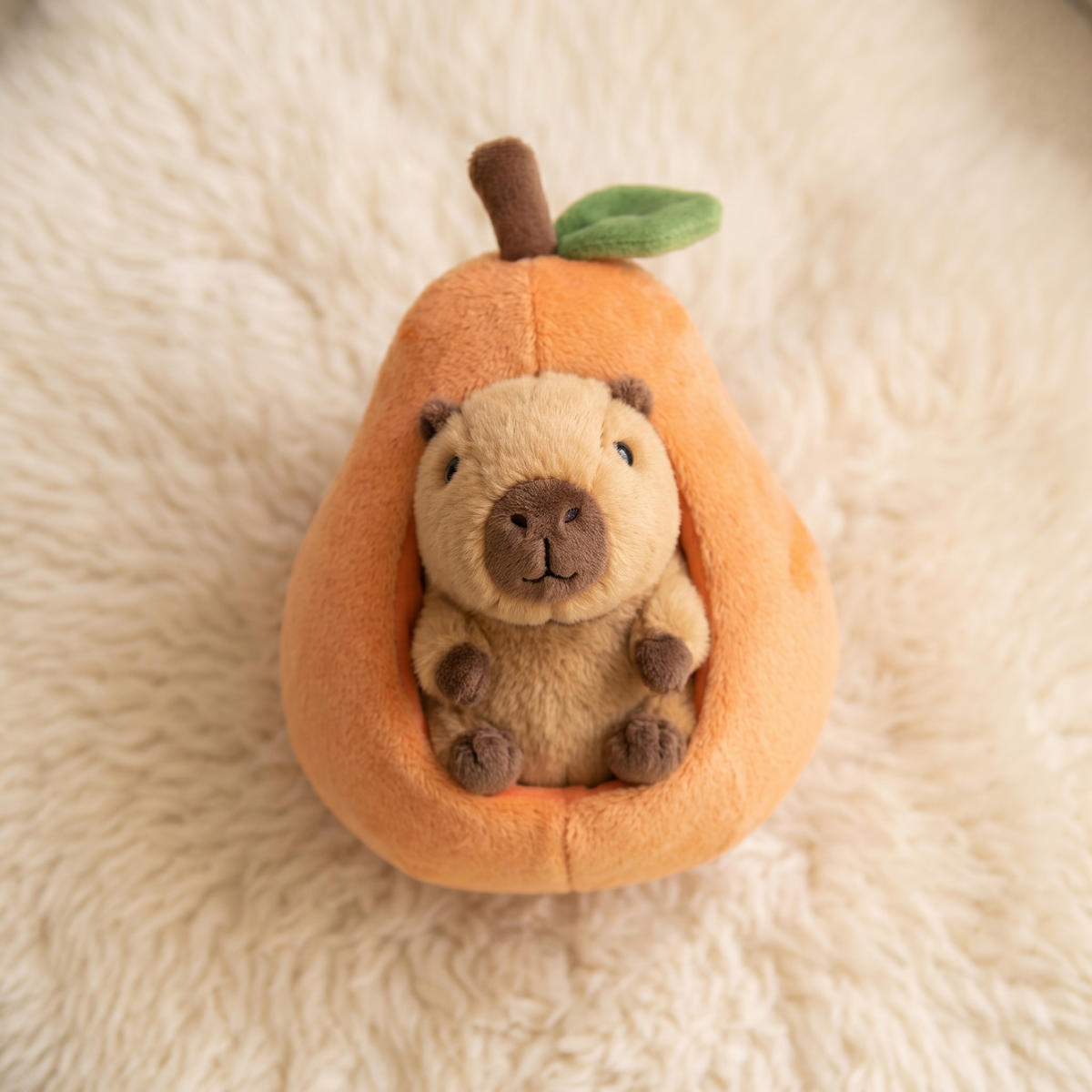 Peluche Capibara nella sua Conchiglia Pesca - Dettaglio del materiale